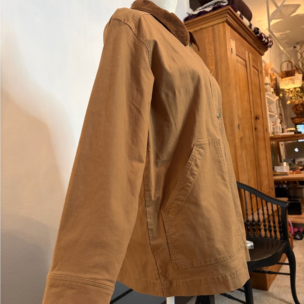 Old Navy Tan Canvas/Barn Jacket with Corduroy Collar - Picture 5 of 13